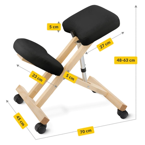 Klękosiad klęcznik do pracy PURE czarny