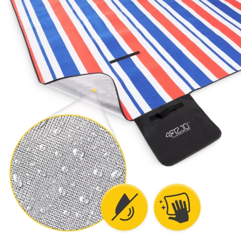 Koc piknikowy plażowy z izolacją 200 x 200 cm paski