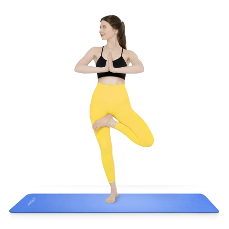 Mata do ćwiczeń fitness i jogi NBR 180 × 60 × 1 cm granatowa