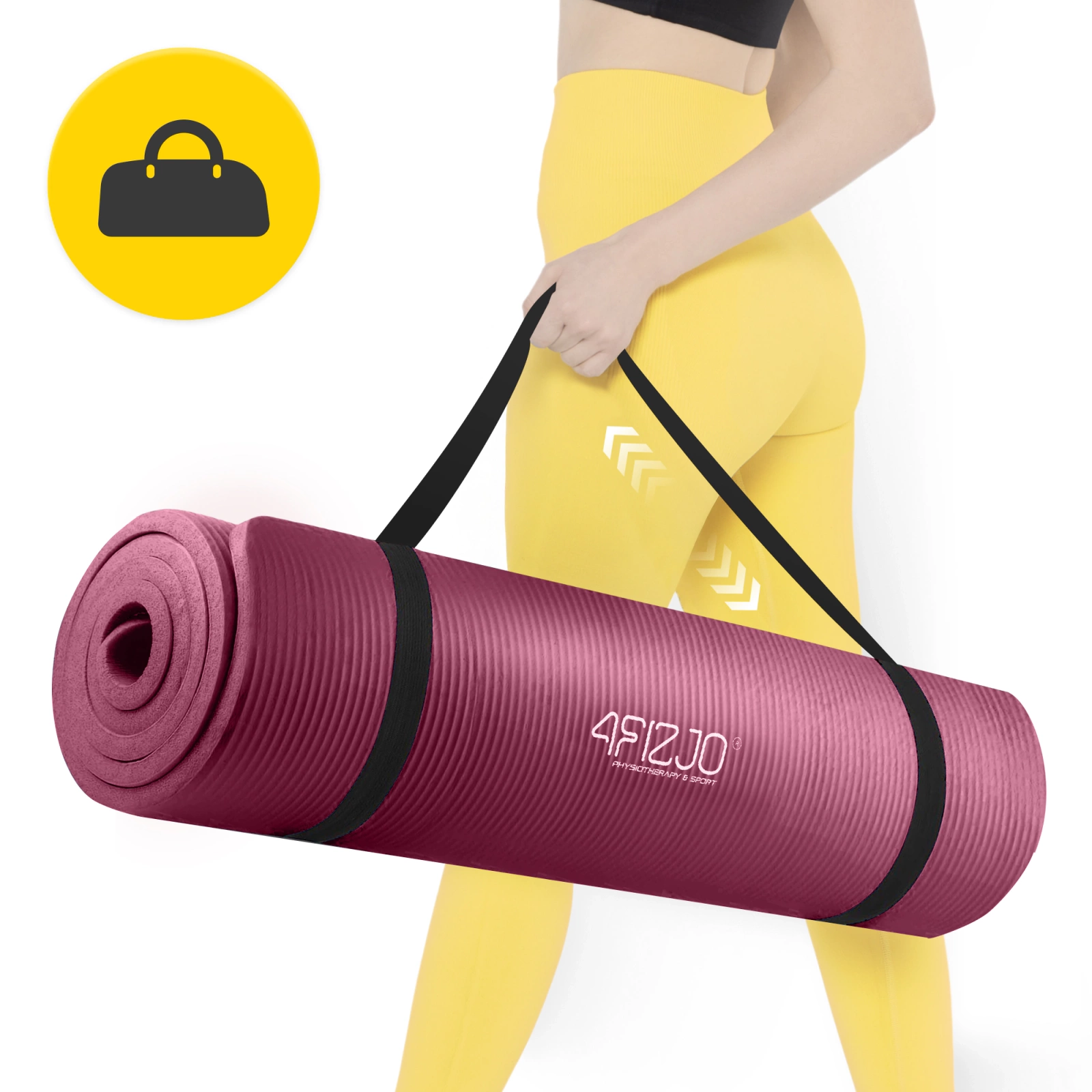 mata do cwiczen antyposlizgowa profesjonalna joga pilates kauczukowa