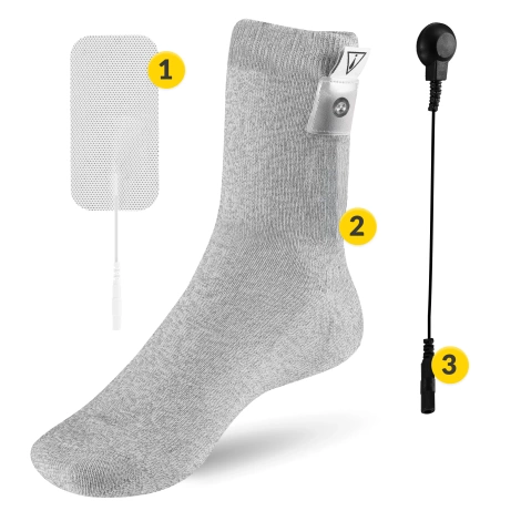 Skarpeta przewodząca do elektrostymulacji stopy