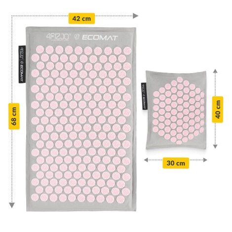 ECO Mata do akupresury z łuskami gryki i kokosem różowa