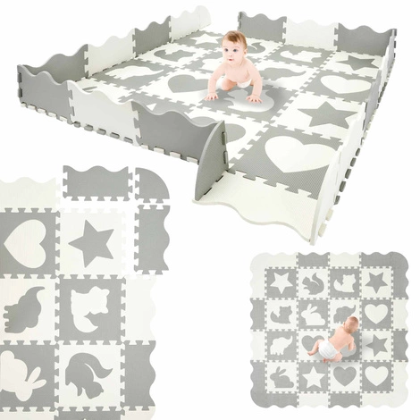 Mata edukacyjna dla dzieci puzzle 150 x 150 cm biała