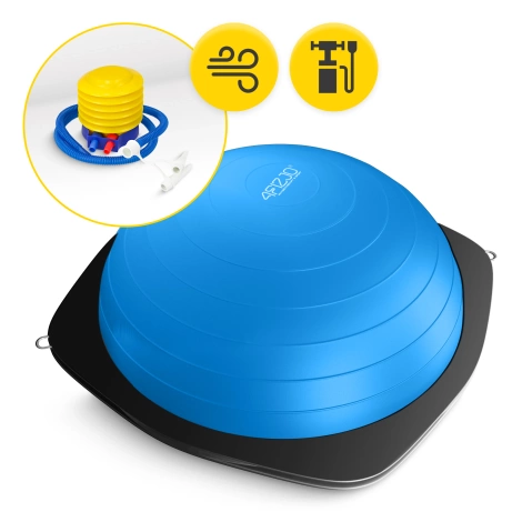 Półpiłka do balansowania równoważna z linkami niebieska