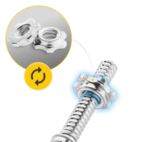 Gryf krótki do hantli z zaciskami 48 cm 2 szt.