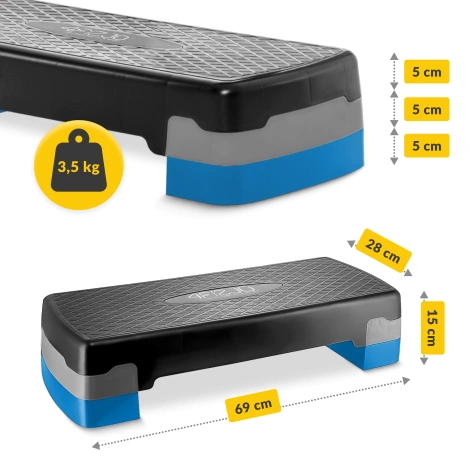 Stepper do aerobiku Standard 2-stopnie niebieski