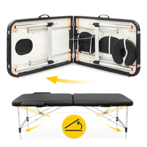 Stół do masażu aluminiowy 70 cm czarny