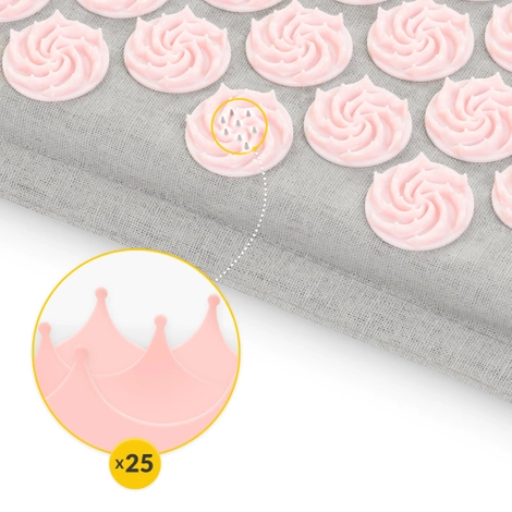 ECO Mata do akupresury z łuskami gryki i kokosem różowa