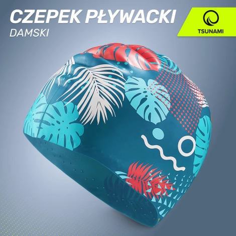 Czepek na basen damski TSUNAMI LEAFS