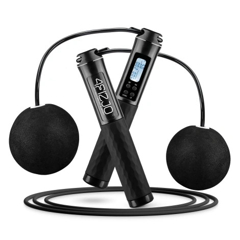 Skakanka z licznikiem i kulkami czarna