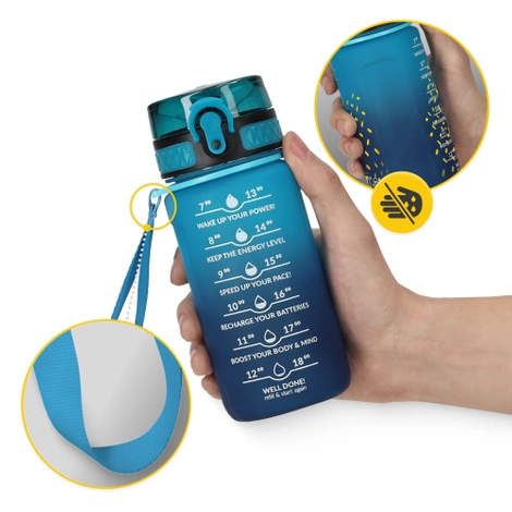 Butelka motywacyjna na wodę 0,5 L niebieska