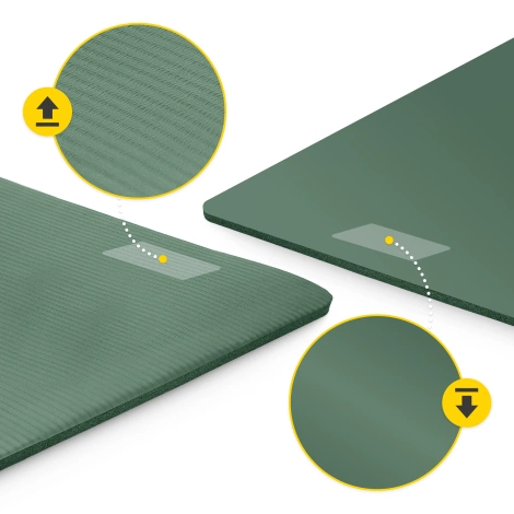 Mata do ćwiczeń fitness i jogi NBR 180 × 60 × 1,5 cm szałwiowa zieleń