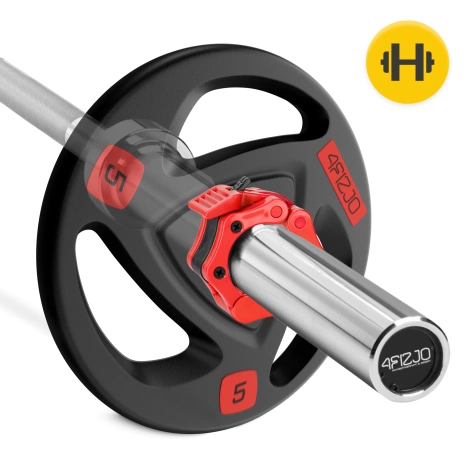 Zaciski na gryf olimpijski szczękowe 50 mm czerwone