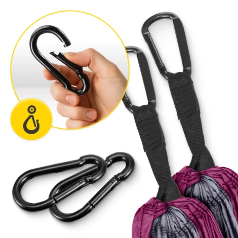 Hamak turystyczny dwuosobowy Mountain Goat szaro-różowy