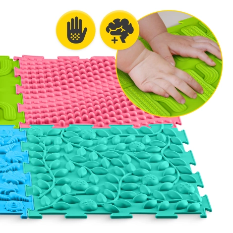 Ortopedyczna mata sensoryczna puzzle dla dzieci 6 szt.