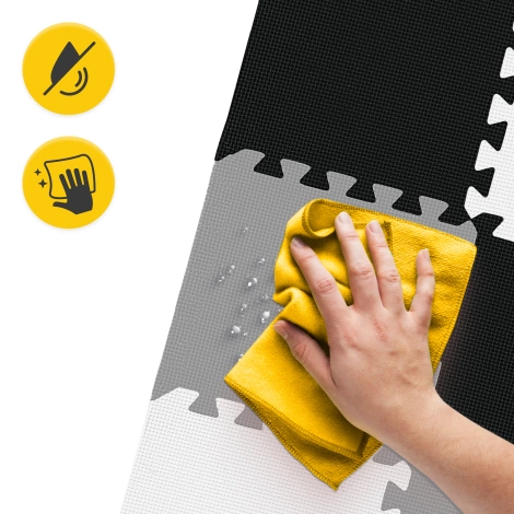 Mata edukacyjna dla dzieci puzzle 90 x 90 cm szara