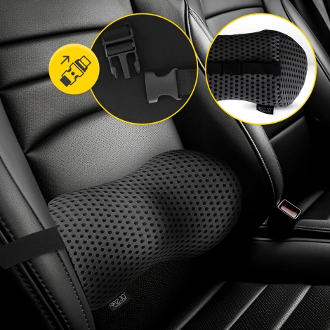 Poduszka ortopedyczna lędźwiowa do siedzenia czarna