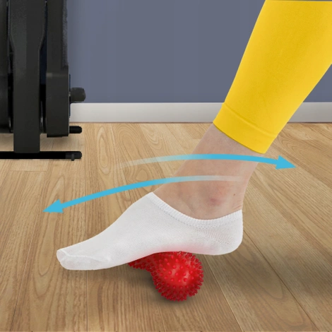 Podwójna piłka sensoryczna do masażu czerwona