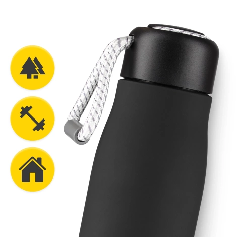 Butelka termiczna z paskiem 540 ml czarna