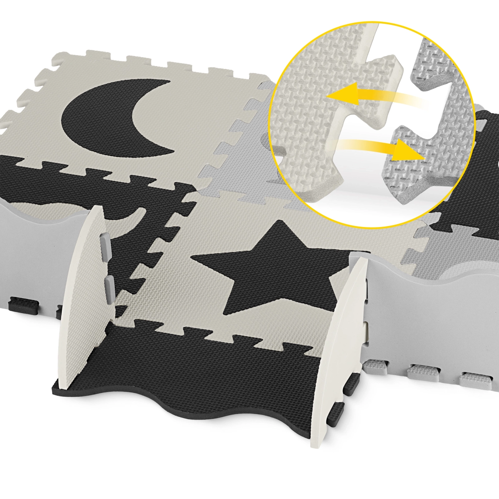 Mata edukacyjna dla dzieci puzzle 150 x 150 cm szara