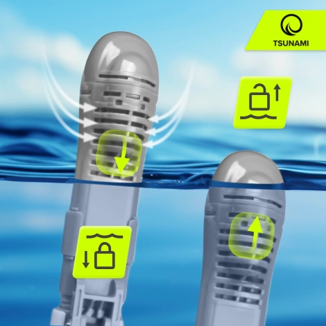 Maska do nurkowania dla dzieci TSUNAMI SHARK szara