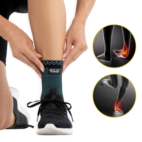 Elastyczna opaska stawu skokowego S niebieska