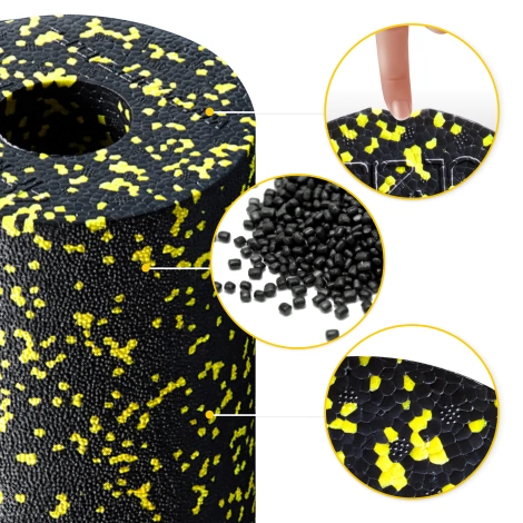 Wałek i piłki do rollowania i masażu EPP zestaw 3 szt. żółty