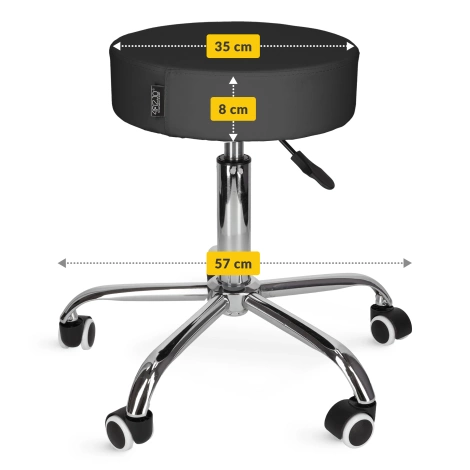 Taboret obrotowy do masażu PURE czarny