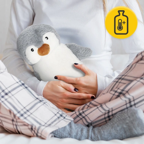 Termofor pluszowy w pokrowcu PINGWIN 0,75 litra