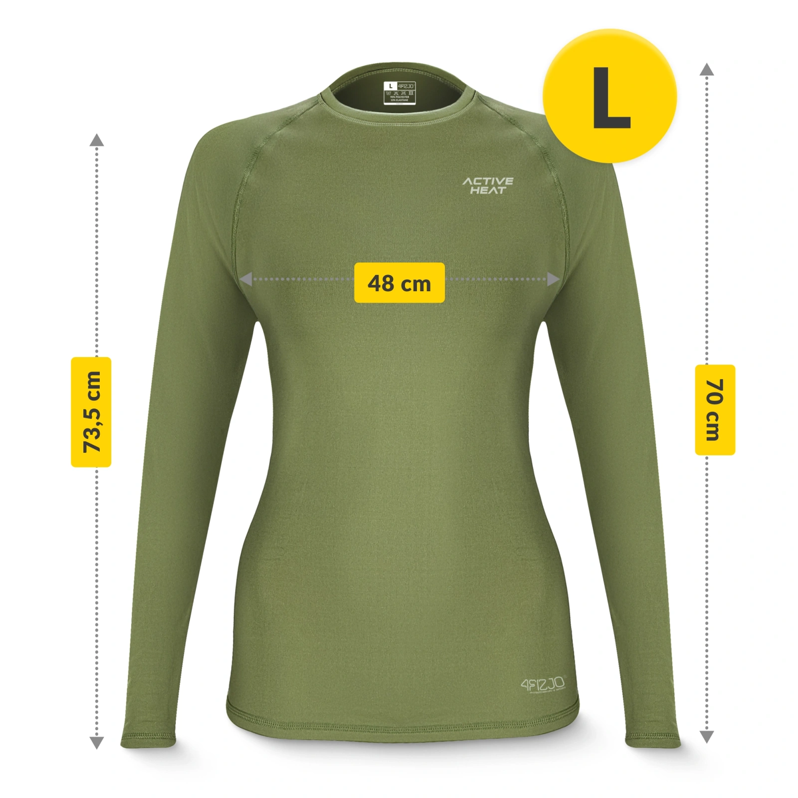 Koszulka termiczna unisex z długim rękawem - zielona, rozmiar S