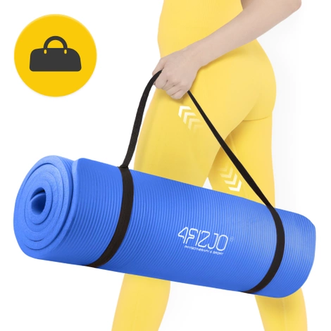 Mata do ćwiczeń fitness i jogi NBR 180 × 60 × 1 cm granatowa