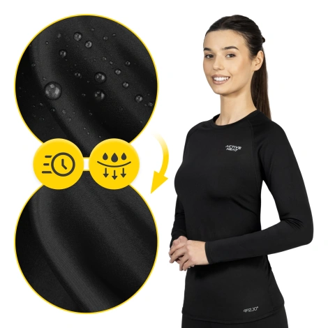 Koszulka termiczna unisex z długim rękawem - czarna, rozmiar L