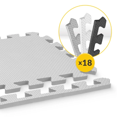 Mata edukacyjna dla dzieci puzzle 90 x 90 cm szara