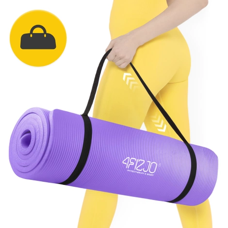 Mata do ćwiczeń fitness i jogi NBR 180 × 60 × 1,5 cm fioletowa