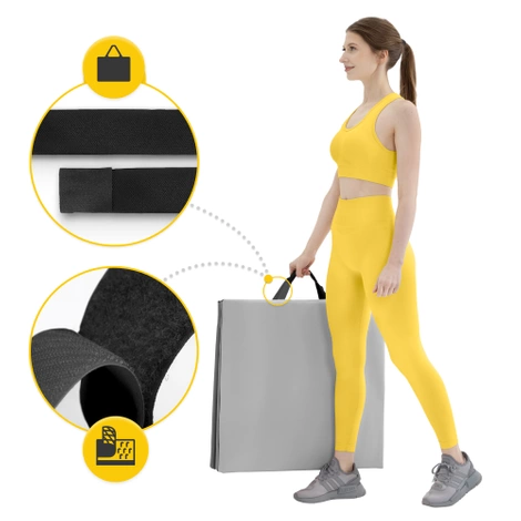 Materac gimnastyczny do ćwiczeń składany szary