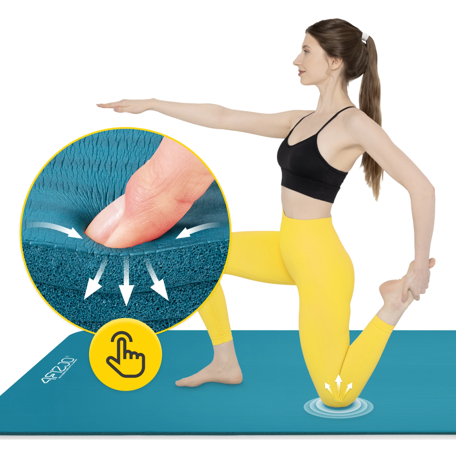 mata do cwiczen antyposlizgowa profesjonalna joga pilates kauczukowa