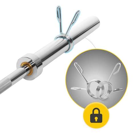 Gryf olimpijski prosty 220 cm z łożyskami - 20 kg