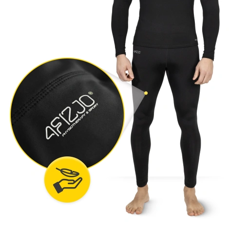 Spodnie termiczne unisex - czarne, rozmiar XL