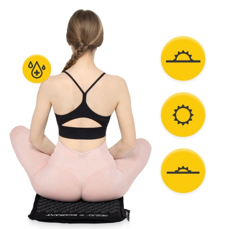 ECO Mata do akupresury z łuskami gryki i kokosem czarna