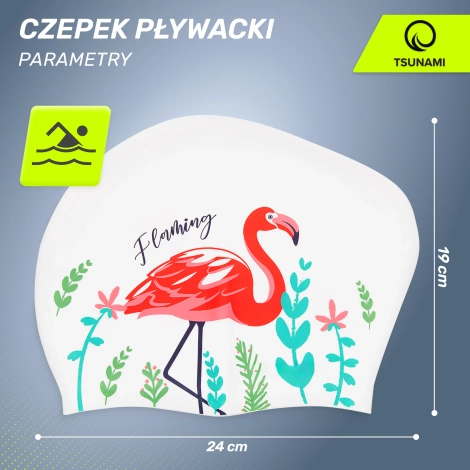 Czepek na basen damski TSUNAMI FLAMINGO