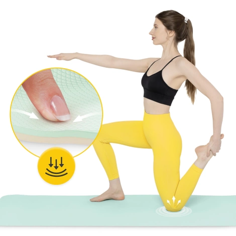 Mata do ćwiczeń i jogi antypoślizgowa TPE 0,6 cm zielona