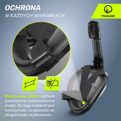 Maska do nurkowania pełnotwarzowa TSUNAMI L/XL