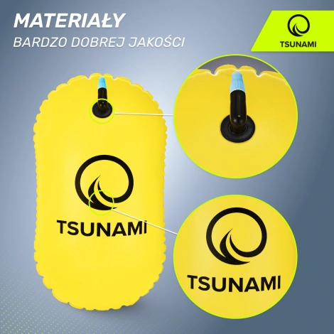 Bojka asekuracyjna do pływania dmuchana TSUNAMI żółta