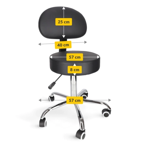 Taboret obrotowy z oparciem do masażu PURE+