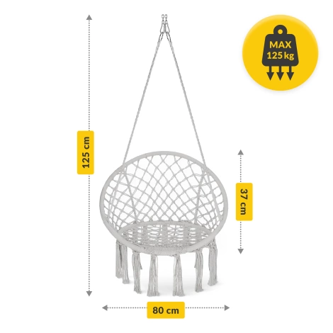 Huśtawka ogrodowa BOHO szara