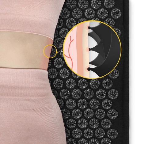 ECO Mata do akupresury z łuskami gryki i kokosem czarna