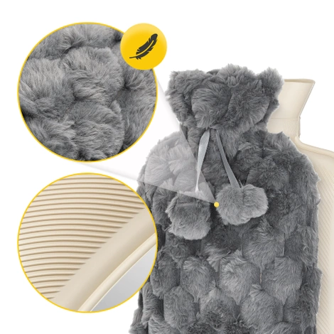 Termofor gumowy w pluszowym pokrowcu 2 litry