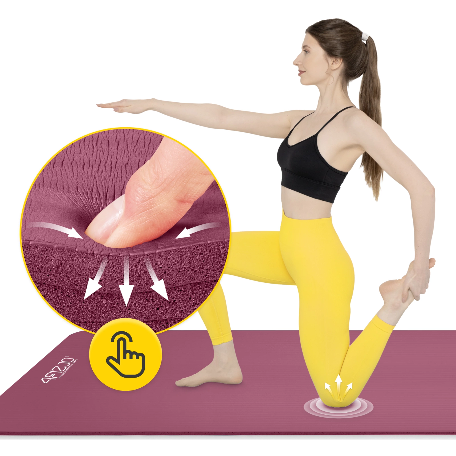 mata do cwiczen antyposlizgowa profesjonalna joga pilates kauczukowa