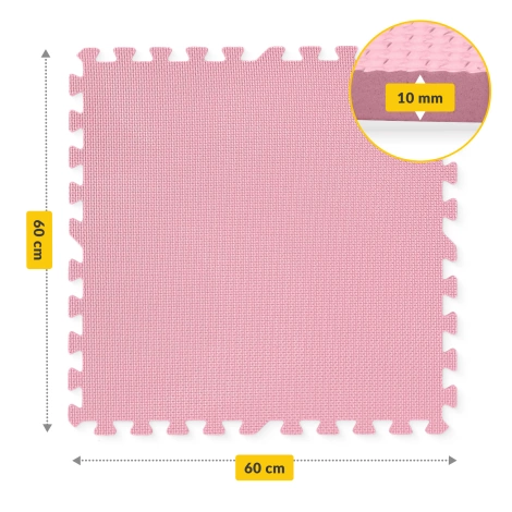 Mata edukacyjna dla dzieci puzzle 180 x 180 cm różowa