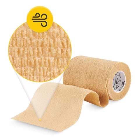 Bandaż kohezyjny samoprzylepny 4,5 m × 10 cm beżowy
